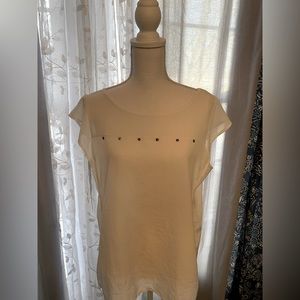 NY & CO white blouse top with stud details size large